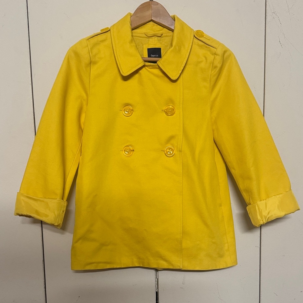 GAP Kids Bright Yellow Cotton Pea Coat